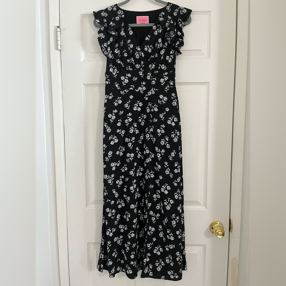 Kate Spade Black and White Floral Maxi Dress